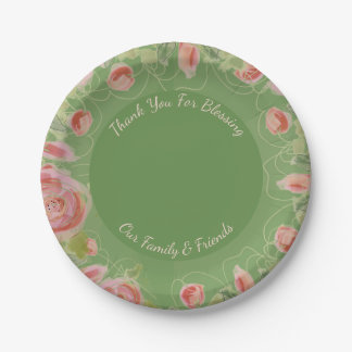 Assiettes En Carton Design Floral Avec Vert