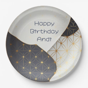 Assiettes En Carton Design moderne en céramique noir et or japonais