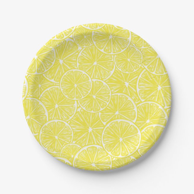Assiettes En Carton Design motif de tranches de citron (Devant)