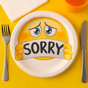 Assiettes En Carton Désolé Emoticon