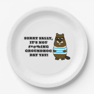 Assiettes En Carton Désolé Sally, ce n'est pas #*@%ing Jour de marmott
