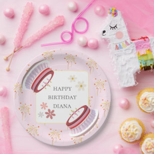 Assiettes En Carton Dessert 3D Couché Cute Fille d'artisanat Anniversa