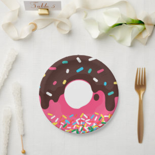 Assiettes En Carton Dessert, Donut arc-en-ciel, Gâteau
