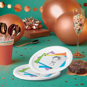 Assiettes En Carton Dessin avec crayons colorés