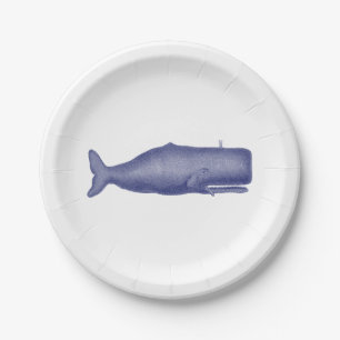 Assiettes En Carton Dessin de baleine vintage du XIXe siècle N