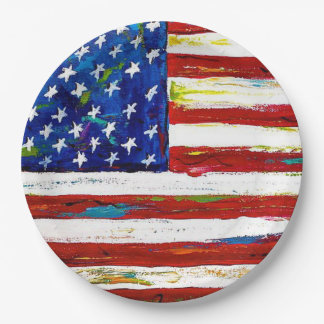 Assiettes En Carton Dessin de drapeau américain patriotique