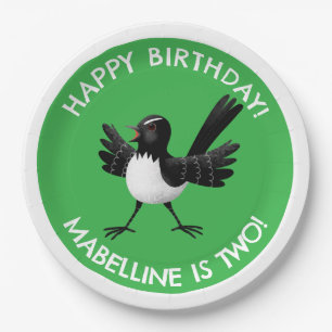 Assiettes En Carton Dessin de l'Australien Willie Wagtail