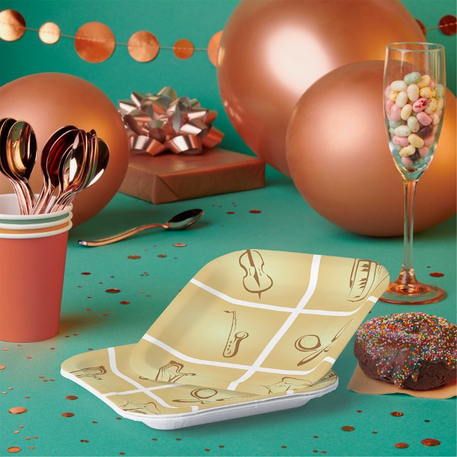 Assiettes En Carton Dessin d'instruments de musique (Créateur téléchargé)