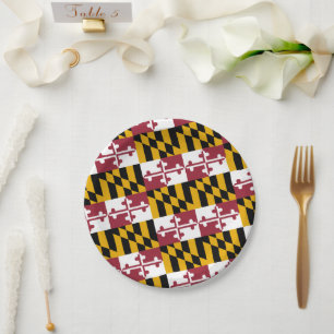 Assiettes En Carton Dessin du drapeau du Marylander, Drapeau du Maryla