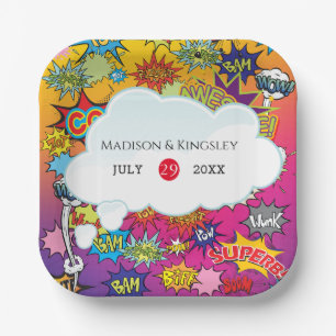 Assiettes En Carton Dessin Pop 💥 Graffiti 🎨 Mariage