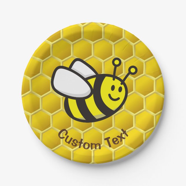 Assiettes En Carton Dessin sur les abeilles (Devant)