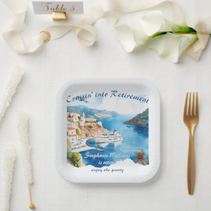 Assiettes En Carton Destination Croisière de la partie de retraite Grè