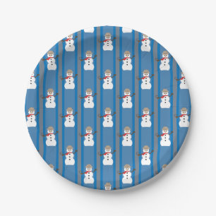 Assiettes En Carton Détective de Snowman amusante et fantaisiste