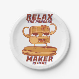 Assiettes En Carton Détendez-Vous Avec Le Pancake Maker Qui Est Ici A
