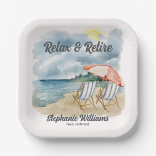 Assiettes En Carton Détendez-vous et retirez-vous Chaise de plage Trop