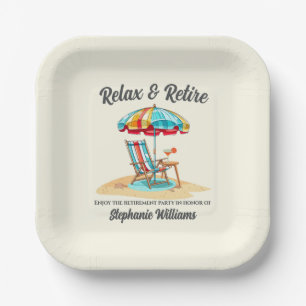 Assiettes En Carton Détendez-vous et retirez-vous du Cocktail tropical