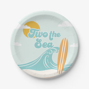 Assiettes En Carton Deux à la mer Fête de 2e anniversaire de surf