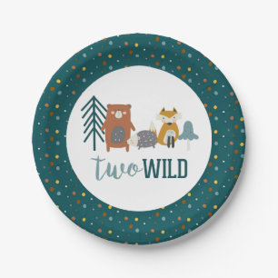 Assiettes En Carton Deux animaux sauvages de la forêt pour un deuxième