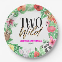 Deux animaux sauvages tropicaux fête du 2e anniver