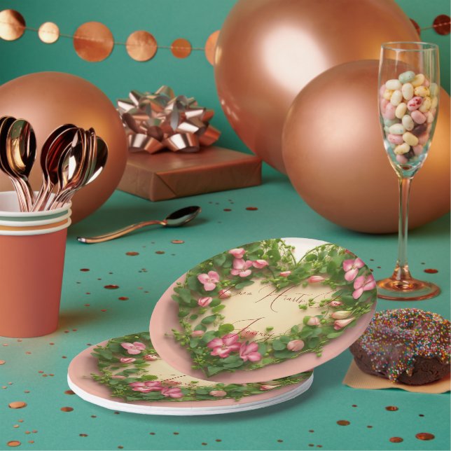 Assiettes En Carton #Deux Coeurs, PlaquePapierUnVoyage (Multi)