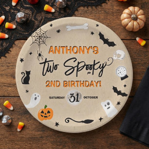 Assiettes En Carton Deux effrayants ! Anniversaire des 2 ans Halloween