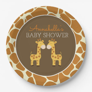 Assiettes En Carton Deux Giraffes Plaque à papier double