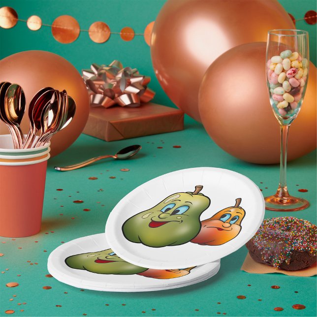 Assiettes En Carton Deux jolies poires (Créateur téléchargé)