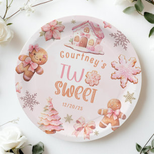 Assiettes En Carton Deux jolis gâteaux d'anniversaire rose pour un 2èm