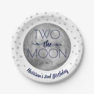 Assiettes En Carton Deux La Lune 2e Plaque Papier Anniversaire