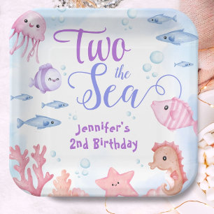 Assiettes En Carton Deux La Mer ! 2e anniversaire Girl mignonne Sea Li