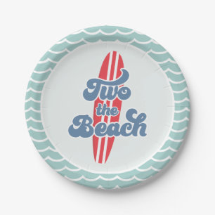 Assiettes En Carton Deux Plages Surf Plage 2e Plaques Papier Anniversa