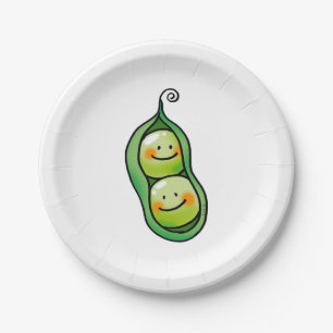 Assiettes En Carton Deux pois dans une cosse