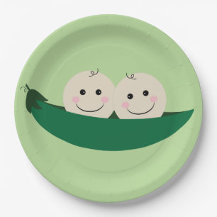 Assiettes En Carton Deux pois dans une cosse jumelle le bébé