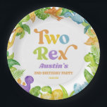 Assiettes En Carton Deux Rex Dinosaur 2ème fête d'anniversaire<br><div class="desc">Ce sont deux plaques de papier Rex Dinosaur 2ème Anniversaire de fête d'anniversaire!</div>