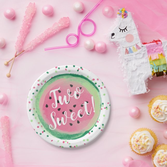 Assiettes En Carton Deux Sweet 2e fête de la pastèque (Fête)