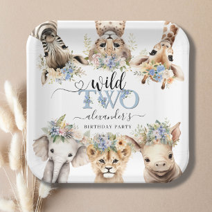 Assiettes En Carton Deux Wild Safari Boy 2e Plaque Papier Anniversaire