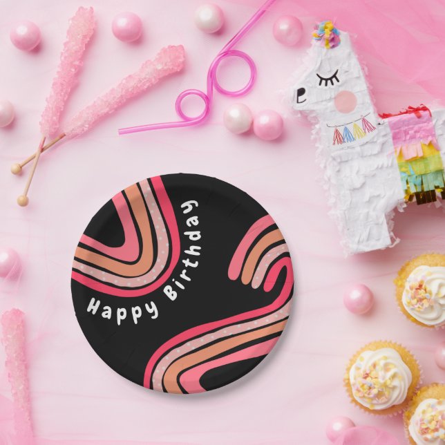 Assiettes En Carton Deuxième anniversaire Deux Arc-en-ciel Super (Fête)