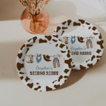 Assiettes En Carton Deuxième Rodéo Western Cowboy 2e Anniversaire Papi<br><div class="desc">Deuxième Rodéo western cowboy 2ème anniversaire thème de fête.</div>