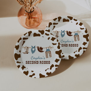 Assiettes En Carton DeuxièmeRodéo Cow-boy occidental 2e Anniversaire P