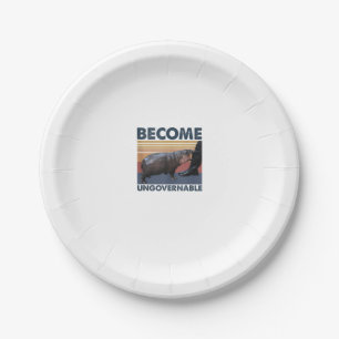 Assiettes En Carton Devenez ingouvernable Moo Deng mignon bébé Hippo d