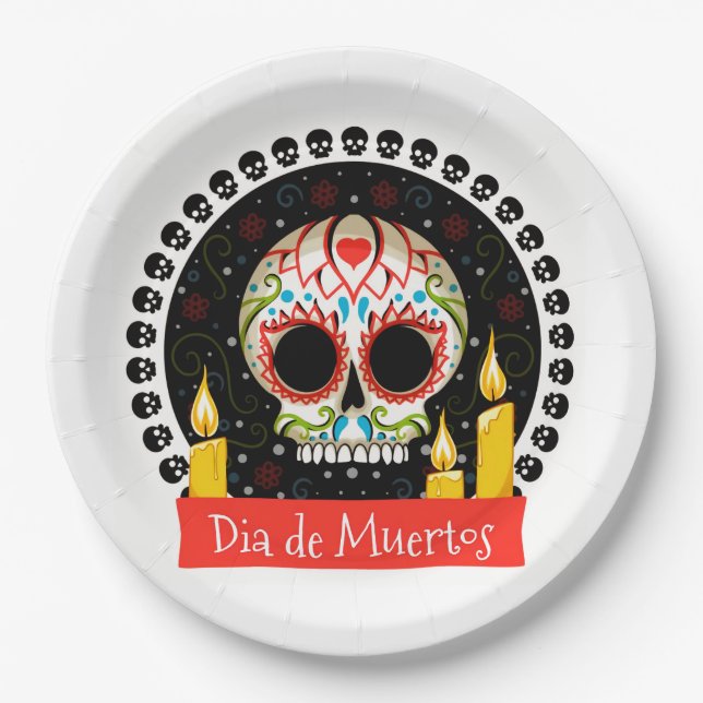 Assiettes En Carton Dia De Muertos (Devant)