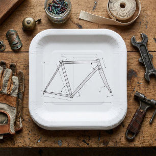 Assiettes En Carton Diagramme de géométrie de cadre de bicyclette