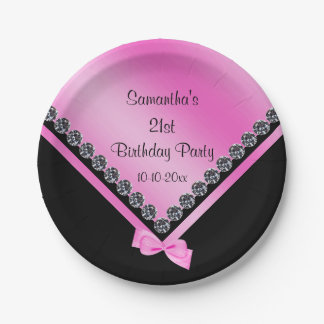 Assiettes En Carton Diamants assez scintillants et anniversaire d'arc