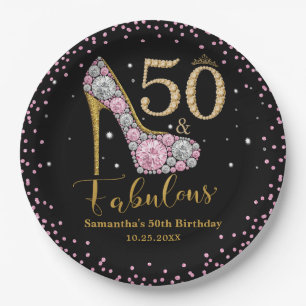 Assiettes En Carton Diamond Parties scintillant Cinquante et fabuleux 