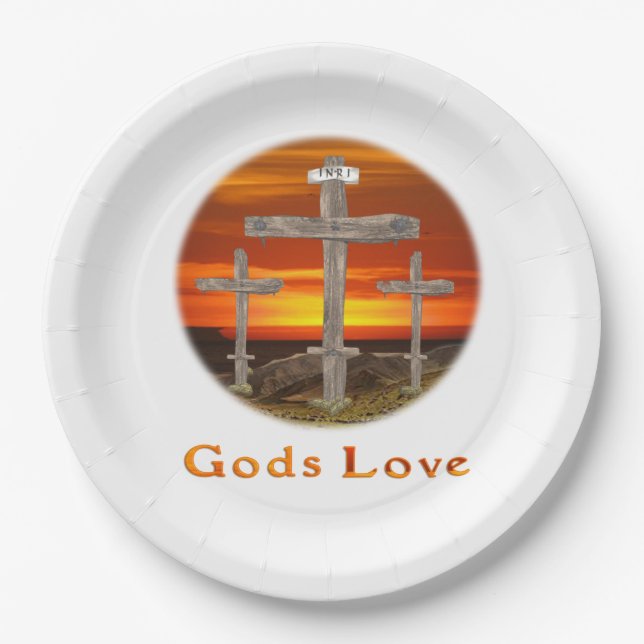 Assiettes En Carton Dieu aime (Devant)