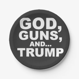 Assiettes En Carton Dieu, les armes et Trump inauguration Day 2025