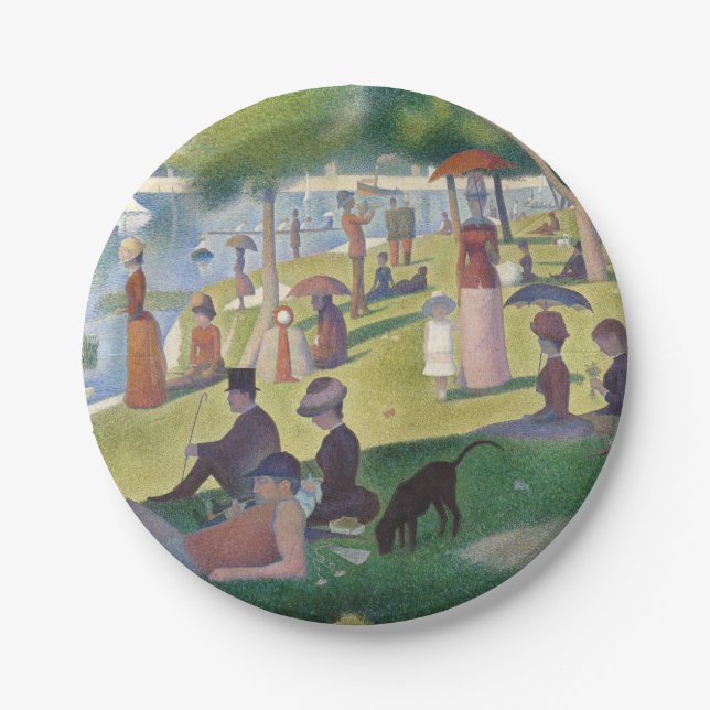 Assiettes En Carton Dimanche sur La Grande Jatte Seurat Peinture (Devant)