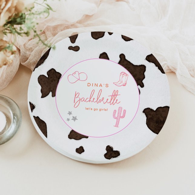 Assiettes En Carton DINA Space Cowgirl Desert Bachelorette Disco (Créateur téléchargé)
