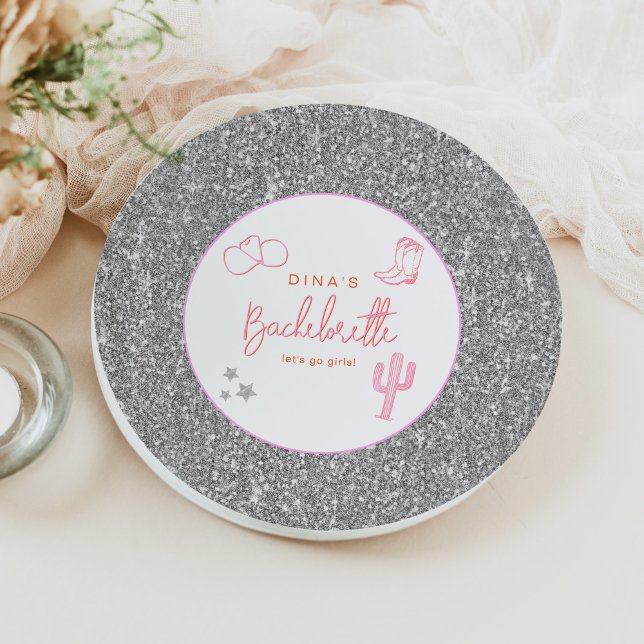 Assiettes En Carton DINA Space Cowgirl Desert Bachelorette Disco (Créateur téléchargé)