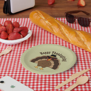 Assiettes En Carton Dinde cool Joyeux Thanksgiving fun Texte personnal